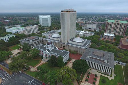 Aerial video of Downtown Tallahassee