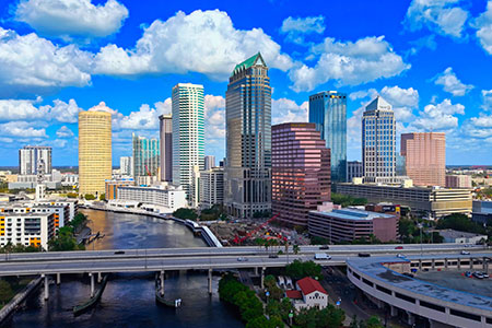 Downtown Tampa Florida skyline aerial view -TAMPA