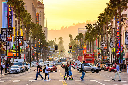 Hollywood Boulevard at Dusk