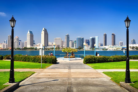 San Diego city view from the park